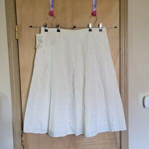 NWT J Jill 16T Skirt Eggshell Floral Embroidered